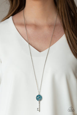 Key Keepsake Blue Necklace Paparazzi Accessories