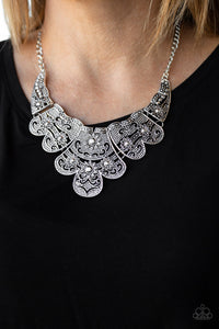 floral,Short Necklace,silver,Mess With The Bull Silver Necklace