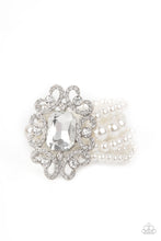 Load image into Gallery viewer, Rule The Room White Pearl and Rhinestone Bracelet Paparazzi Accessories