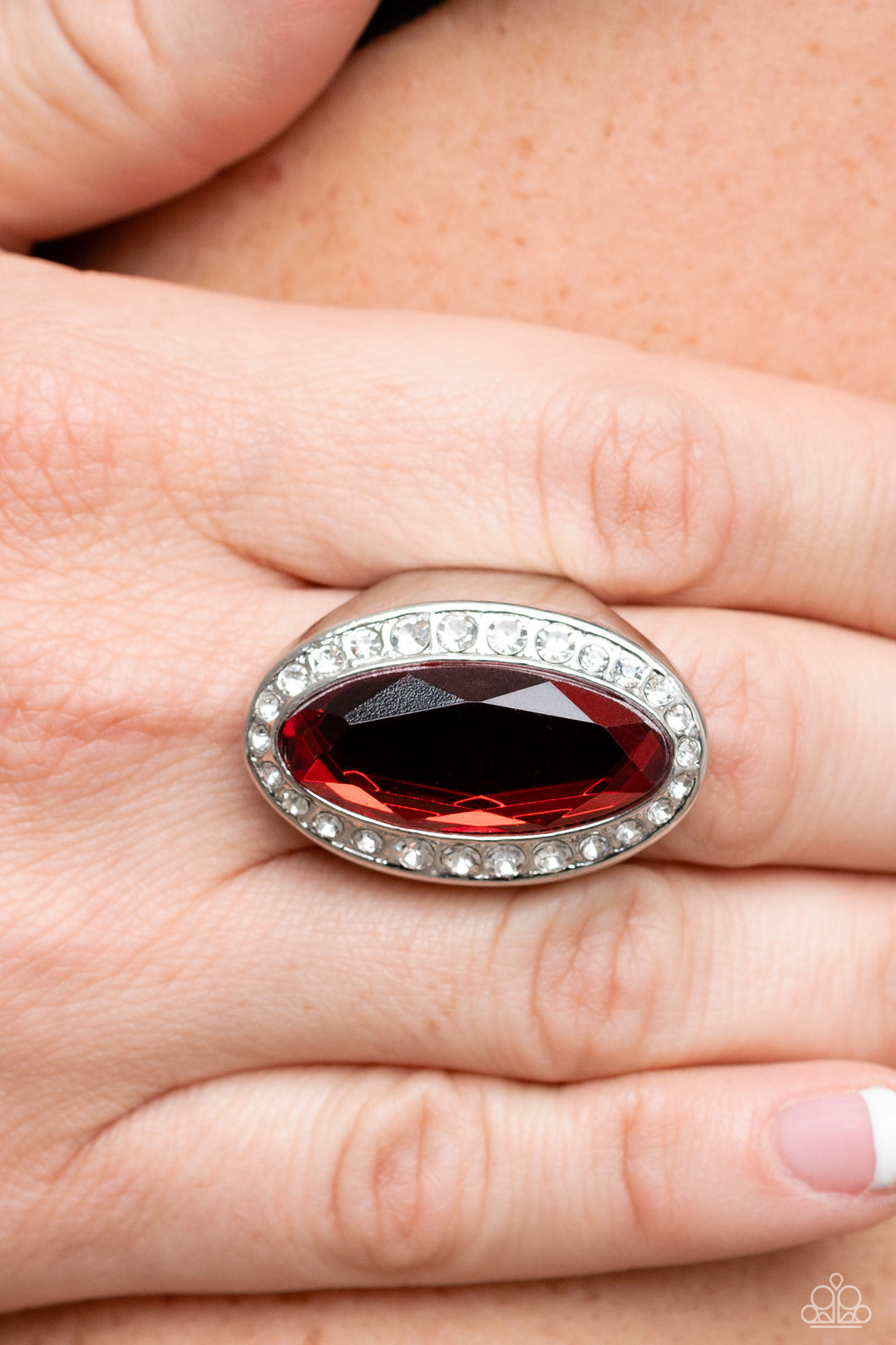 Believe in Bling Red Rhinestone Ring Paparazzi Accessories