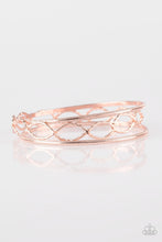 Load image into Gallery viewer, Metal Manic Rose Gold Bangle Bracelet Paparazzi Accessories