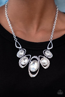 Hypnotic Twinkle White Rhinestone Necklace Paparazzi Accessories