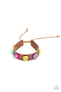 floral,leather,pull-tie,urban,Flowery Frontier Multi Leather Pull-Tie Bracelet