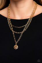 Load image into Gallery viewer, Winking Wanderer Gold Necklace Paparazzi Accessories