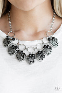 autopostr_pinterest_49916,black,Hearts,Short Necklace,silver,Very Valentine Black Necklace
