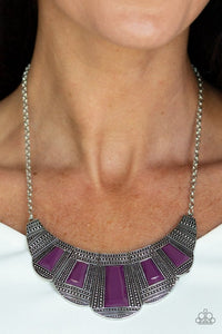 purple,short necklace,Lion Den Purple Necklace