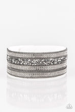 Load image into Gallery viewer, Really Rock Band White Leather Wrap Bracelet Paparazzi Accessories