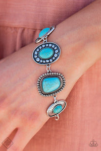 blue,crackle stone,Lobster Claw Clasp,silver,turquoise,Taos Trendsetter Blue Turquoise Stone Bracelet